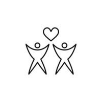 two human with heart vector icon illustration