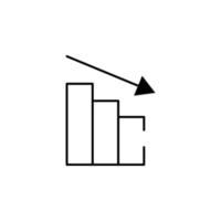 decrease, down, financial vector icon illustration