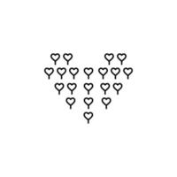 heart balloon of multiple heart vector icon illustration