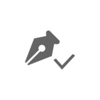 Pen, sign, signature vector icon illustration