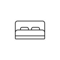 two bedroom bed vector icon illustration