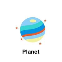 Space, planet color vector icon illustration