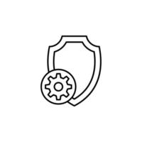 gear, shield vector icon illustration