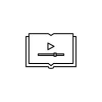 libro, tutorial, vídeo vector icono ilustración