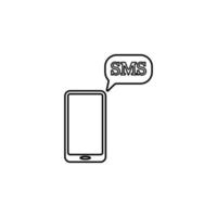 SMS en inteligente teléfono vector icono ilustración