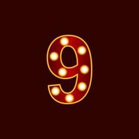 0 number with bulb vector icon