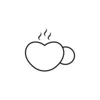 coffee lovers hot cup heart vector icon illustration