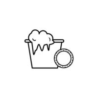 cleanliness, liquid cleaner, paper towel, scrubbing vector icon illustration