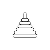 pirámide línea vector icono ilustración
