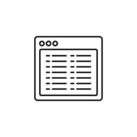 browser list webpage vector icon illustration