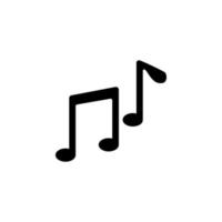 Ilustración de icono de vector de nota musical
