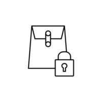 Envelope files block locked vector icon illustration