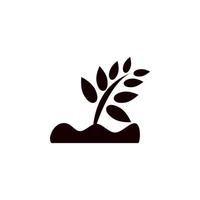 plant on earth vector icon illustration