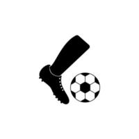 Foot and soccer ball vector icon illustration