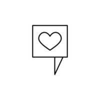 heart notification speech bubble vector icon illustration