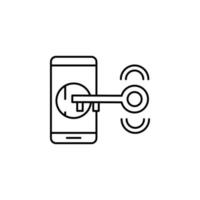 Phone lock private vector icon illustration