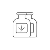 etanol, marijuana vector icono ilustración