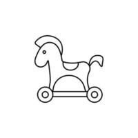 horse on wheels line vector icon illustration