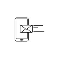 inbox in smart phone vector icon illustration