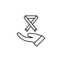 Arm, cancer ribbon, save vector icon illustration