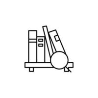 biblioteca, lupa, buscar vector icono ilustración