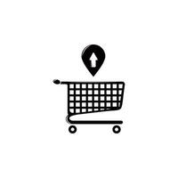 unloading from a trolley vector icon illustration