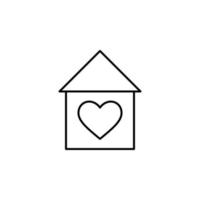 casa con corazón vector icono ilustración