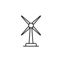 electric windmill, farm, wind energy vector icon illustration