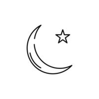 Islamic symbol moon and star vector icon illustration