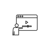 browser, lecture, video vector icon illustration