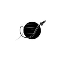 cohete y planeta vector icono ilustración