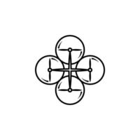 propeller, quadcopter, drone vector icon illustration