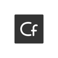 cf abbreviation isolated simple vector icon illustration