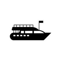 Water transport, luxury yacht vector icon illustration