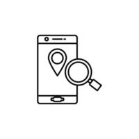 search for place in phone vector icon illustration