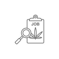 trabajo, documento, marijuana vector icono ilustración