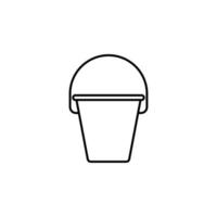 bucket line vector icon illustration