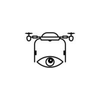 quadcopter, drone, eye vision vector icon illustration