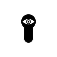 eye in the keyhole vector icon illustration