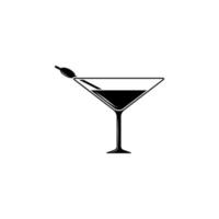 martini in a glass vector icon illustration