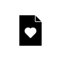 a heart on document vector icon illustration