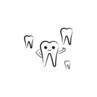 smile tooth s vector icon illustration