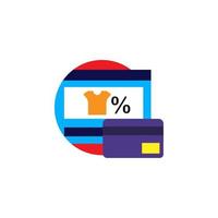 Discount, online payment vector icon illustration