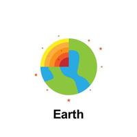 Space, earth color vector icon illustration