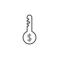 key dollar line vector icon illustration