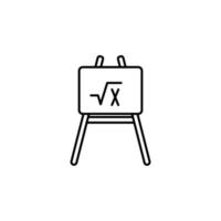 an easel and a mathematical equation vector icon illustration