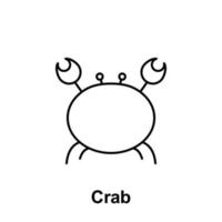 Crab vector icon illustration