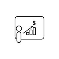 presentation of financial indicators vector icon illustration