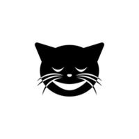 relieved cat vector icon illustration
