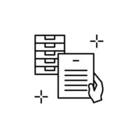 Customs hand files vector icon illustration